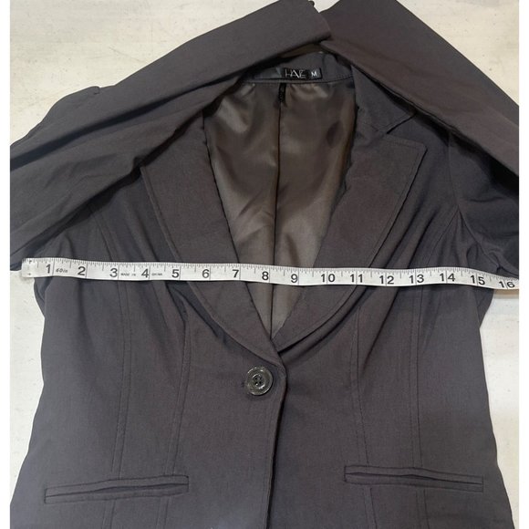 Have Brand Solid Gray Blazer Jacket Long Sleeve Cotton Blend Women's Size M - Picture 9 of 16